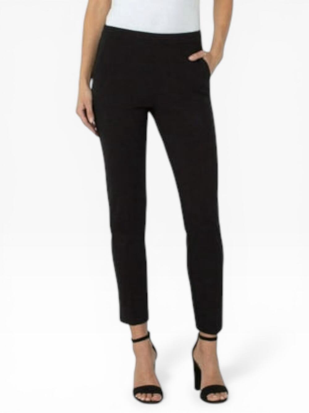 LVPL Pull On Trousers Women Size 8 Gray Print Stretch NWT